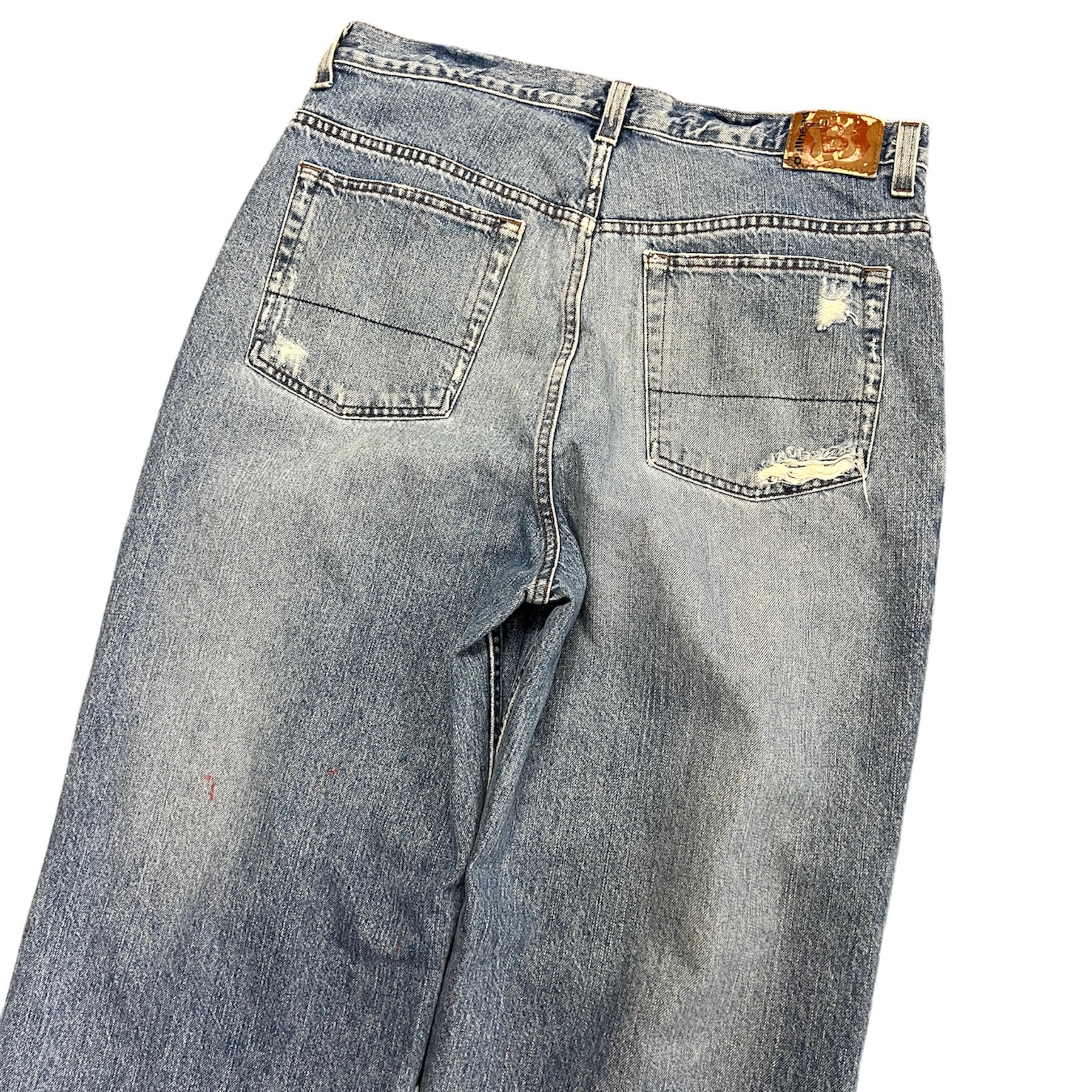 90s Vintage BULLHEAD バギーワイド デニム 30/30 90's Bullhead Baggy Distressed Jeans | Very Rare Vintage