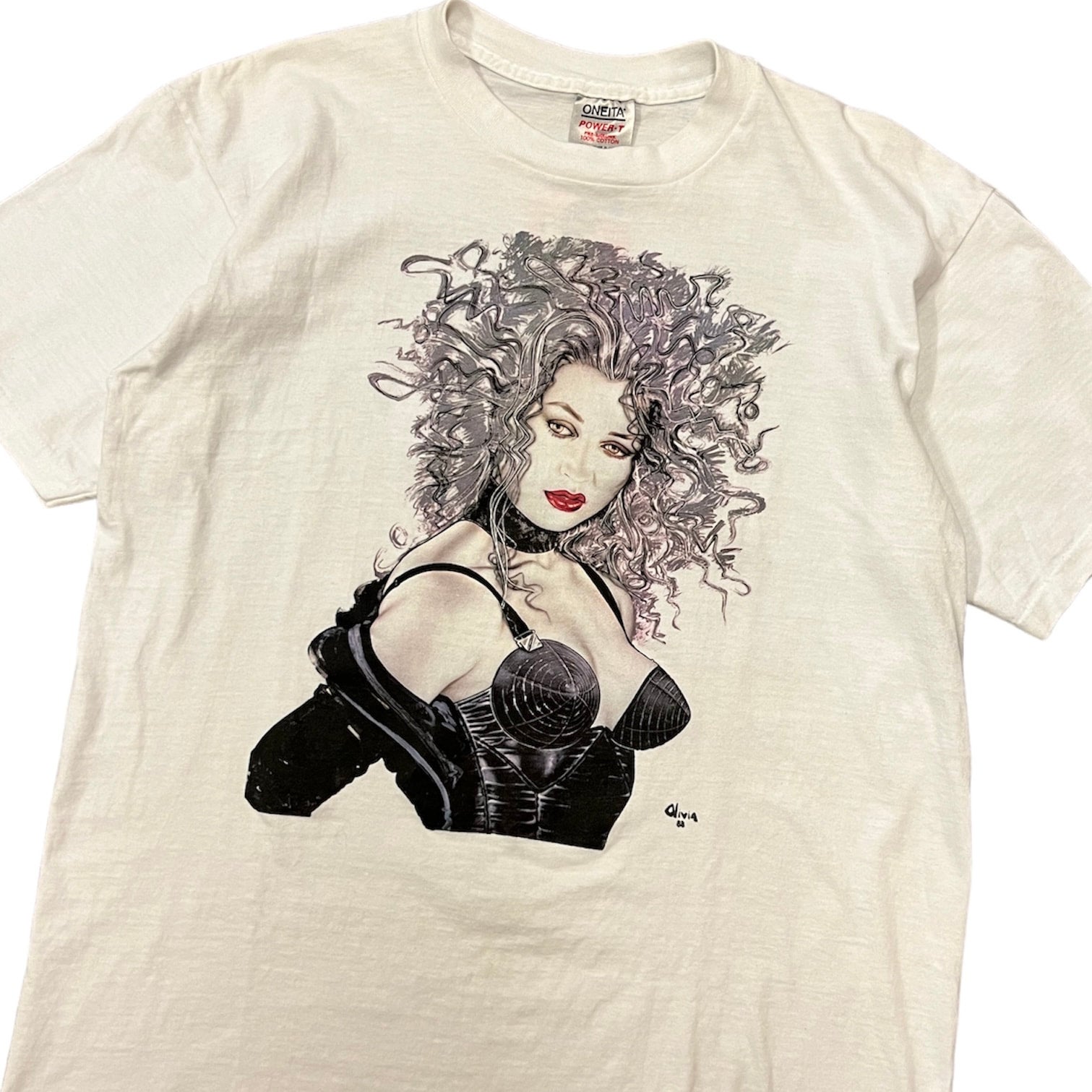 1988 Olivia De Berardinis pinup girl T-shirt | Very Rare Vintage